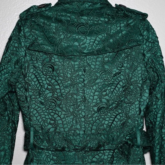 Burberry Emerald Lace Trench Coat - Picture 4 of 13